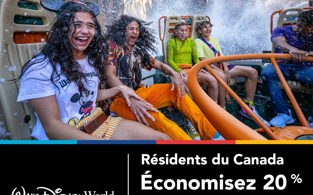 Résidents du Canada : Économisez 20 % sur des billets pour les parcs thématiques Walt Disney World de 5 jours ou plus