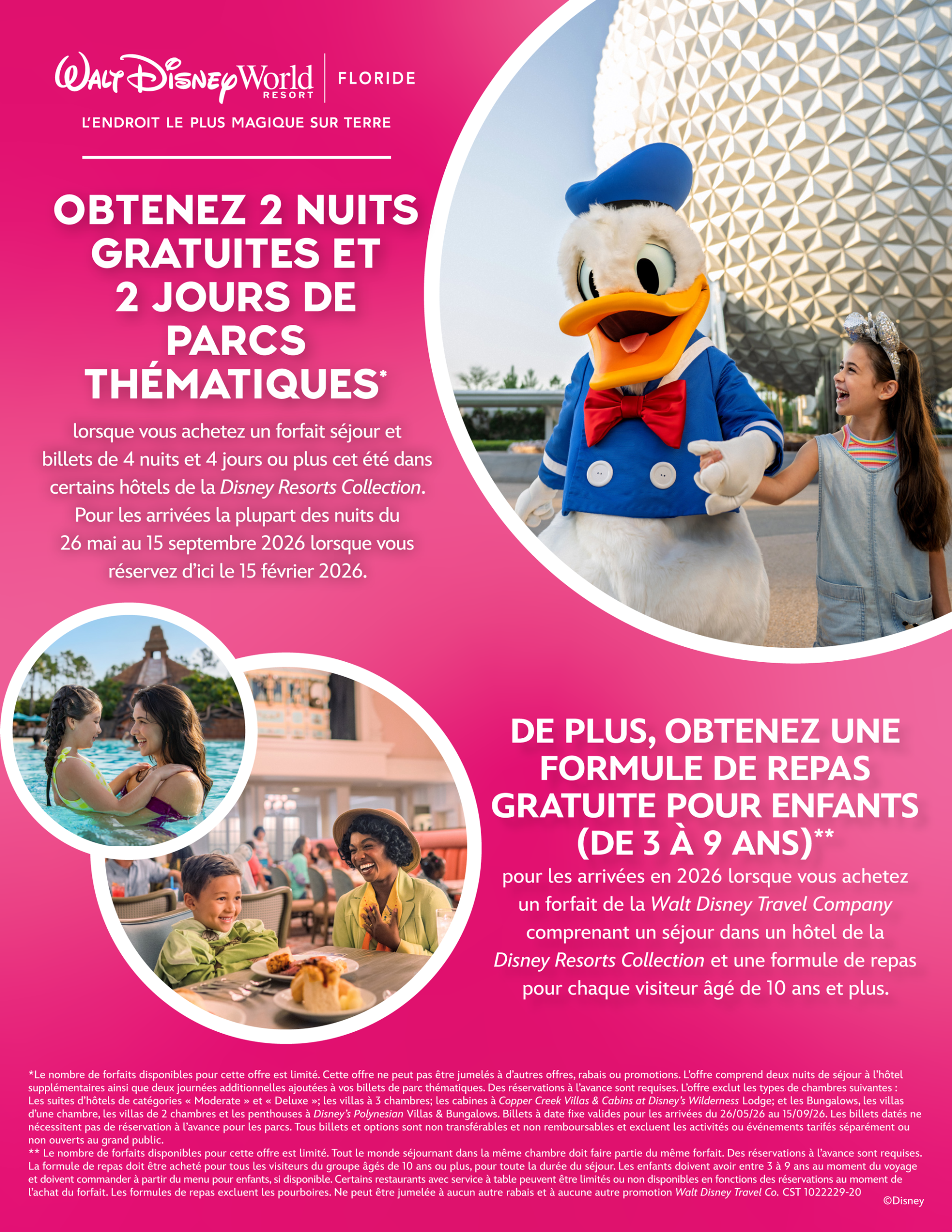 Obtenez 2 nuits gratuites et des journées dans les parcs à thème en achetant un forfait chambre et billets sélectionné.