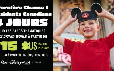 Résidents du Canada : Billet pour un parc d’attractions de 4 jours ou plus à partir de 115 $US par jour, plus taxes